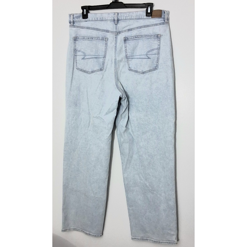 American Eagle Jeans Women's Size 20 Light Wash Highest Rise Baggy Straight - Picture 2 of 14